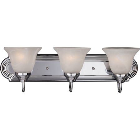 Essentials 3-Light 24 Wide Polished Chrome Vanity Light